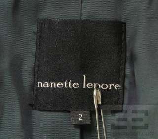 Nanette Lepore Blue & White Animal Print Trench Coat Size 2  