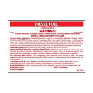 HC330P   Container Labels, Diesel Fuel, 6 1/2 X 10, Pressure 