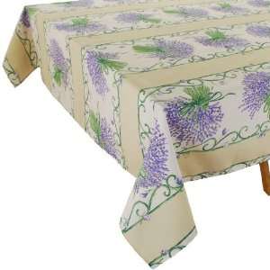  Lavender Bunch Natural Cotton Tablecloths 63 x 118 