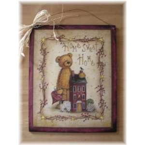  Home Sweet Home Teddy Bear Country Wall Art Sign 