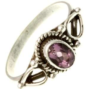  Faceted Amethyst Ring   Sterling Silver 