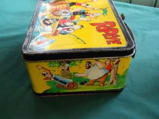   POPEYE SCHOOL METAL LUNCHBOX & THERMOS KING SEELEY COLLECTABLE  