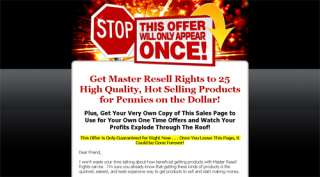 Master Resell Rights to 25 Hot Selling Products  