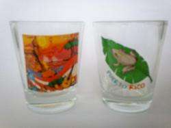 Puerto Rico Coqui Shot Glass Cup Holder & 2 Shot Glass Cup Souvenirs 