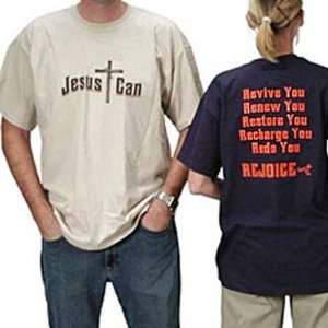  Jesus Can T Shirt, Adult Large, Tan/Brown Sports 
