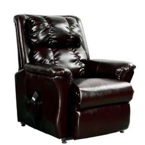  Lift Chair Recliner with Massage Dark Brown Bycast Leather 