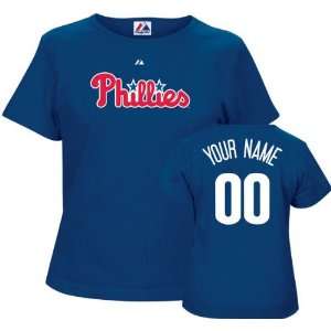   Phillies Womens  Personalized with Your Name  Blue Name and Number