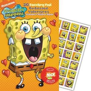   Foil Valentines Day Cards 30ct with Sticker Sheet: Toys & Games