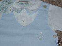 FELTMAN BROS Blue Shortalls White Shirt Anchor 12m NWT  
