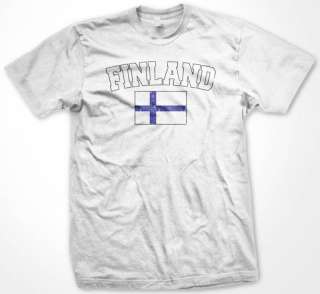 Finland Country Flag Mens T Shirt Finnish Soccer  