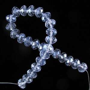    7x10mm faceted crystal rondelle beads 8 B17205