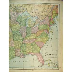  1901 Map United States America Maine Atlantic Ocean: Home 