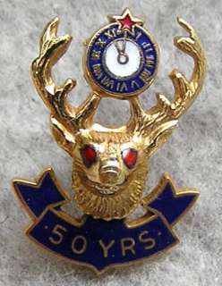 BPOE Elks 50 Year Membership Pin 10 Karat Solid Gold  