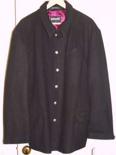 Mens Schott Wool Black Jacket Coat Blazer XXL 2XL New  