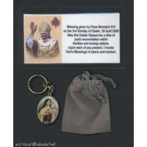 St Theresa/Teresa Keychain Pope Benedict XVI Blessed with Holy Prayer 