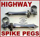 INCH SPIKE HIGHWAY FOOT PEGS WITH CRASH BAR MOUNTS (POLISHED 