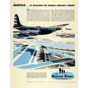  1944 Ad Seattle Times Newspaper Airport Fighter Airplane 