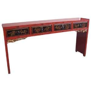  Unique Asian Décor   70 Chinese Red & Black 4 Drawer 