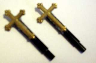 Cribbage Board Pegs 2 Cross Crucifix Brass Pegs  