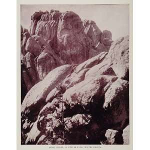  1893 Print Dome Rocks Custer Park Black Hills SD Buel 
