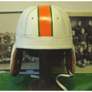 1930 40 Miami Custom 3tone leather football helmet:  Sports 