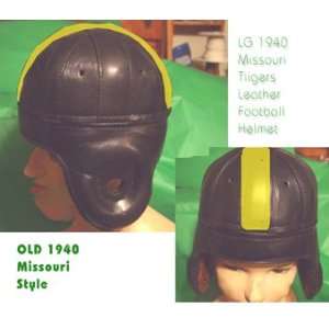  Custom 1940 Missouri leather football helmet: Sports 
