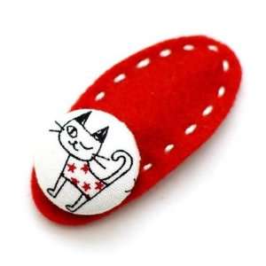  Too Cuties Hand Made Baby Girl Hair Clip. Red Cat.: Baby