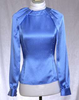   WOMENS 2010 PERIWRINKLE HAMMERED SILK BLOUSE SZ 10 $325.00  