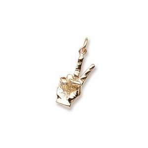  Peace Hand Charm in Yellow Gold Jewelry