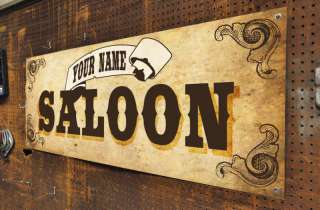 Saloon Bar Western Vintage Looking custom banner sign  