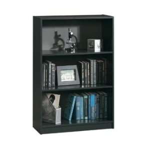   Beginnings 3 Shelf Wood Bookcase in Matte Black