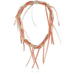   Marv Graff Tokyo Leather Crystal Necklace with Fringes: Jewelry