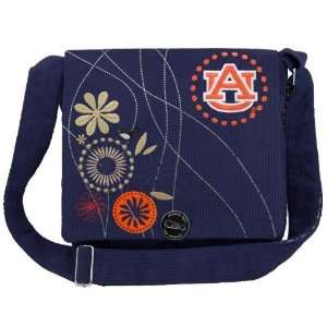  Auburn Tigers Navy Blue Corduroy Messenger Bag: Sports 