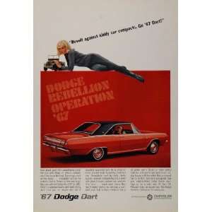 1967 Ad Red Dodge Dart GT Muscle Car Chrysler   Original Print Ad 