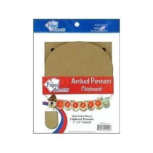  Paper Accents Chipboard Pennants Arched 4x 6 Natural 9pc 