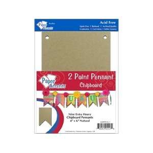  Paper Accents Chipboard Pennants 2 Point 4x 6Natural 9pc 