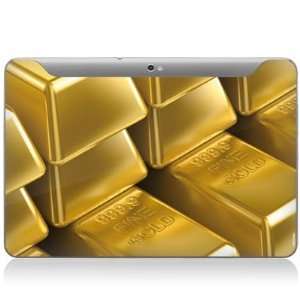   Samsung Galaxy Tab 10.1 P7500 Rueckseite   Gold Bars Design Folie