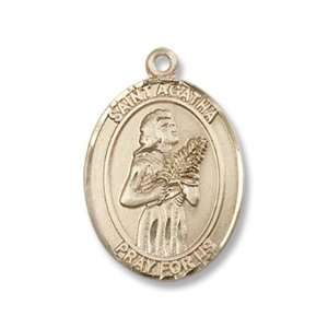  14kt Gold St. Agatha Medal Jewelry