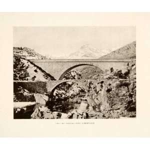  1923 Print Two Bridge Albertacce Corsica France Historic 