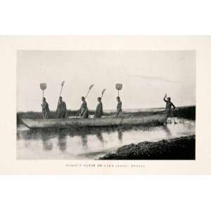 1899 Halftone Print Pirogues Dugout Canoe Albert Lake 
