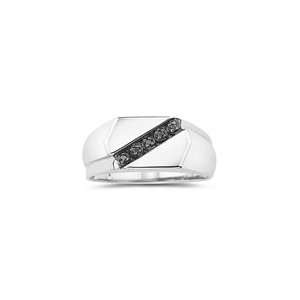  0.03 Cts Black Diamond Mens Ring in Silver 6.5: Jewelry