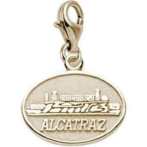  Rembrandt Charms Alcatraz Charm with Lobster Clasp, 14k 
