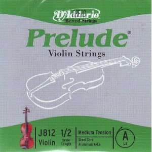  DAddario Violin Prelude A Aluminum Wound 1/2, J812 1/2 
