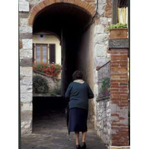  Woman Walking into Covered Alley, Radda in Chianti 