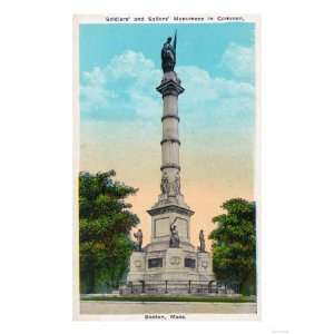 Boston, Massachusetts   View of Soldiers and Sailors Monument on the 
