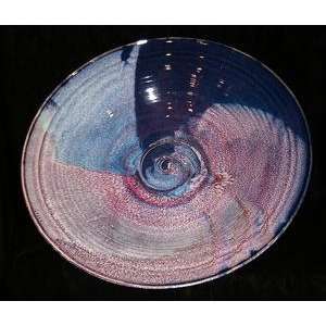 20 large handmade pottery serving bowl   purple and pink swirls Jason 