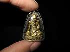 Old Thai Khmer Gilt Bronze Guru Monk Amulet Pendant