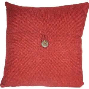 Decorative Button Burgundy Throw Pillow 17
