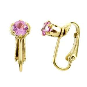  Deenas Clip On Earrings  October Birthstone Faux Rose 