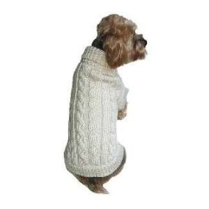  NATURAL CABLE KNIT SWEATER: Pet Supplies